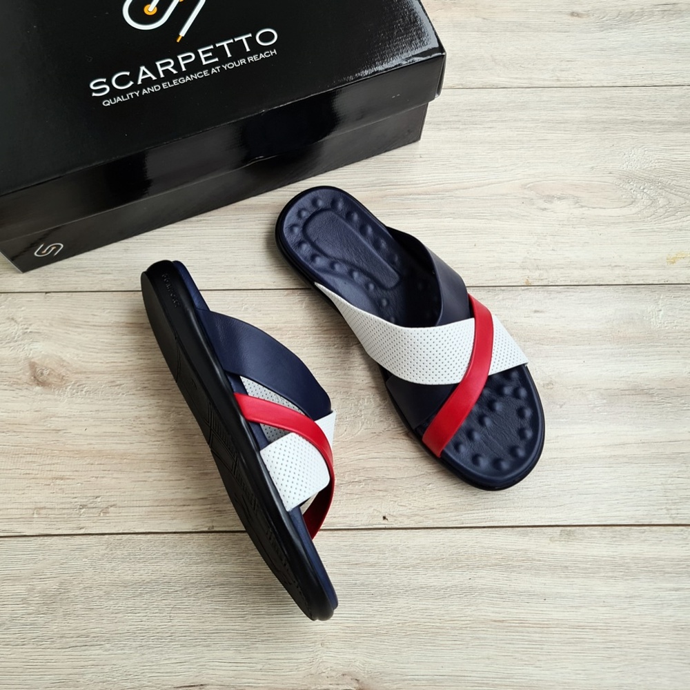 Premium Men's Sandal in Navy/White | Non Slippery - Picture 4 of 4